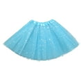 thumbnail image 1 of WREESH Kid Girls Short Skirt Cute Party Dance Solid Color Net Yarn Sequins Star Tulle Skirt Blue, 1 of 6