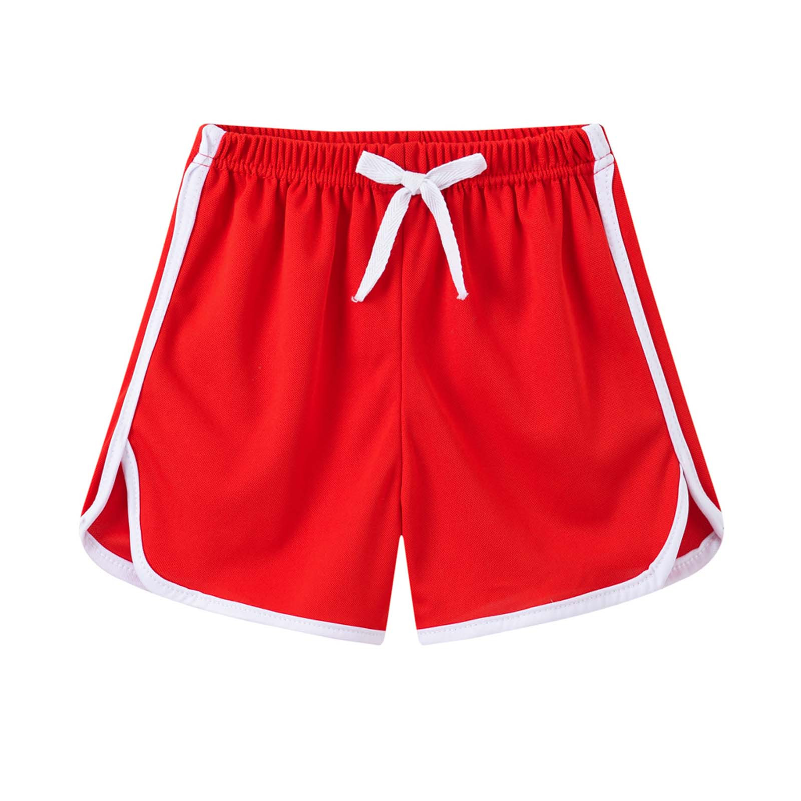 WREESH Kids Boys Girls Summer Sport Shorts Workout Shorts Children Rubber Waist Beach Pants Casual Solid Color Shorts Baby Clothes Red Walmart