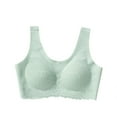 thumbnail image 1 of WREESH Lace Bra Balconette Bra Women Seamless Underwear No Underwire Bras Wireless Bras Gathered and Side Breasts Sports Lace Sleeping Bra Back-Smoothing Lightly Lined Bra Underwear Green, 1 of 3