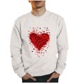 thumbnail image 1 of WREESH Matching Couple Sweatshirt Valentine's Day Outfit, 1 Piece Heart Printed Pullover Tops Anniversary Valentine Gifts for Him and Her White, 1 of 4