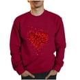 thumbnail image 1 of WREESH Matching Couple Sweatshirt Valentine's Day Outfit, 1 Piece Heart Printed Pullover Tops Anniversary Valentine Gifts for Him and Her Wine, 1 of 4