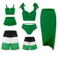 thumbnail image 1 of WREESH Matching Family Swimsuits for Women Bikini Sets Beach Cover Ups Swimwear and Parent-Child Clothing Swimsuit Set Adult Swimsuit 3-Piece Set Green, 1 of 7