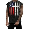 thumbnail image 1 of WREESH Men American Flag Sleeveless Tank Top Patriotic Muscle Shirt 4th of July Gym Workout Casual Tee, 1 of 5