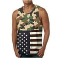 thumbnail image 1 of WREESH Men Camouflage Sleeveless Tank Top American Flag Patriotic Muscle Shirt Gym Workout Casual Tee, 1 of 4