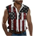 thumbnail image 1 of WREESH Men Sleeveless 4th of July Shirt American Flag Button Down Patriotic Shirts Tank Top with Pockets Summer Casual, 1 of 5