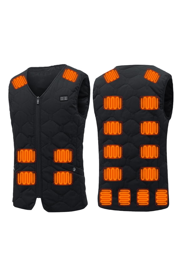 Men's 20-Zone Heated Vest - Color Block Ski Jacket with Smart App Control, Heavy-Duty Winter Outerwear for Construction & Ice Fishing