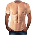 thumbnail image 1 of WREESH Men's 3D Muscle Printed T-Shirts Funny Round Neck Short Sleeve Workout Tops Khaki, 1 of 5