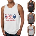 thumbnail image 1 of WREESH Men's 4th of July Graphic Tank Top: Crew Neck Sleeveless Sporty Design for Summer Casual Wear White, 1 of 4