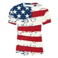 thumbnail image 1 of WREESH Men's 4th of July T-Shirt Round Neck Short Sleeve Printed Summer Fashion Tops Multicolor, 1 of 5