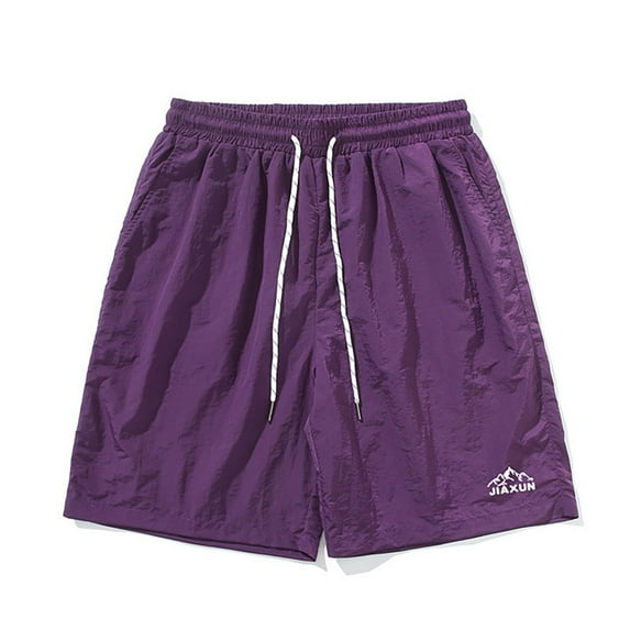 WREESH Men's Athletic Shorts Lightweight Quick-Dry Shorts Loose Casual Shorts Woven Cool Shorts Sports Shorts Purple