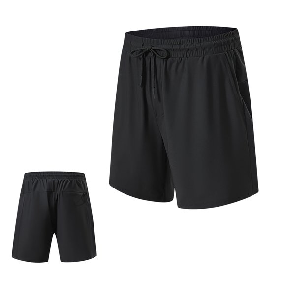 WREESH Men's Athletic Shorts Outdoor Workout Shorts Running Shorts Lightweight Gym Shorts Sports Short Pants Black