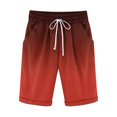 thumbnail image 1 of WREESH Men's Bermuda Shorts Cotton Linen Shorts Drawstring Waist Casual Gradient Short Pants Walking Shorts Hot Pink, 1 of 4