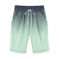 thumbnail image 1 of WREESH Men's Bermuda Shorts Cotton Linen Shorts Drawstring Waist Casual Gradient Short Pants Walking Shorts Olive Green, 1 of 4