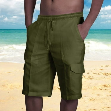 WREESH Men's Breathable Cargo Shorts for Summer Hiking, Loose Fit Quick-Dry Workout Shorts with Elastic Waist Casual Outdoor