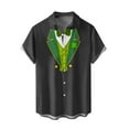thumbnail image 1 of WREESH Men's Button Down Shirt Casual St. Patrick's Day Shirt Shamrocks Print Beach Shirt Turndown Short Sleeve Shirt Black, 1 of 3