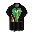 thumbnail image 1 of WREESH Men's Button Down Shirt Casual St. Patrick's Day Shirt Shamrocks Print Beach Shirt Turndown Short Sleeve Shirt Black, 1 of 3