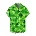 thumbnail image 1 of WREESH Men's Button Down Shirt Casual St. Patrick's Day Shirt Shamrocks Print Beach Shirt Turndown Short Sleeve Shirt Green, 1 of 3