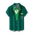 thumbnail image 1 of WREESH Men's Button Down Shirt Casual St. Patrick's Day Shirt Shamrocks Print Beach Shirt Turndown Short Sleeve Shirt Green, 1 of 3