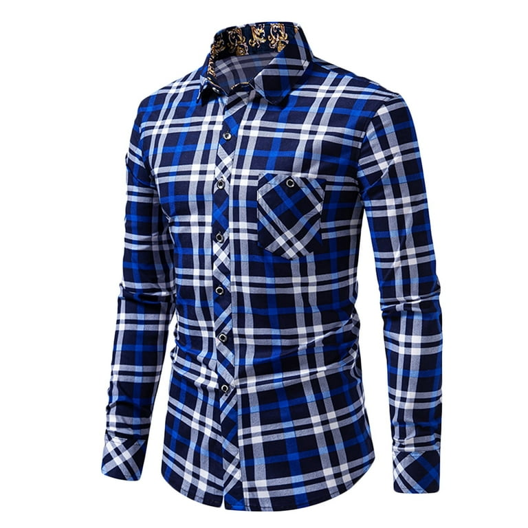 Elegant Plaid Printing Turndown Collar Tops Elegant Plaid Printing Turndown Collar Tops