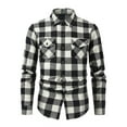 thumbnail image 1 of WREESH Men's Button Down Shirts Long Sleeve Plaid Casual Shirt with Turn-Down Collar and Pockets a Classic Men's Top White, 1 of 7