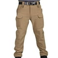 thumbnail image 1 of WREESH Men's Cargo Pants Button Zipper Casual Multi-Pocket Sports Trousers Thicken Pants Khaki, 1 of 6