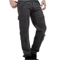 thumbnail image 1 of WREESH Men's Cargo Pants Casual Wide Leg Pants Pocket Lace-Up Casual Sweatpants Full Length Pants Gray, 1 of 5