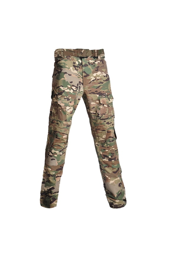 Men's Cargo Pants Casual Zipper Wear-Resistant Training Suit Camouflage Trousers Camouflage