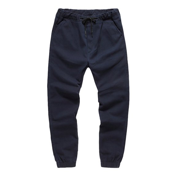 WREESH Men's Cargo Pants Long Casual Sport Pants Trousers Running Joggers Sweatpants Dark Blue
