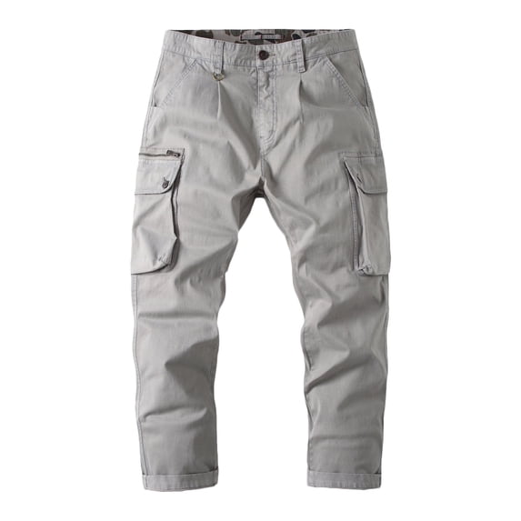 WREESH Men's Cargo Pants Long Casual Sport Pants Trousers Running Joggers Sweatpants Gray