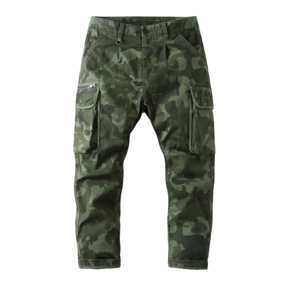 WREESH Men's Cargo Pants Long Casual Sport Pants Trousers Running Joggers Sweatpants Olive Green
