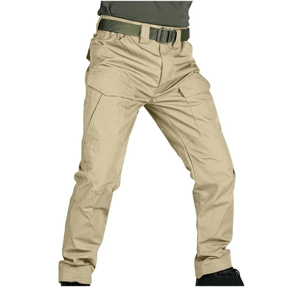 WREESH Men's Cargo Pants Multiple Pockets Trousers Work Wear Pocket Khaki