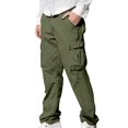 thumbnail image 1 of WREESH Men's Cargo Pants Slim Multi Pocket Straight Trousers Outdoor Sports Overalls Pants Olive Green, 1 of 7