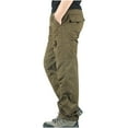 thumbnail image 1 of WREESH Men's Cargo Pants Slim Multi Pocket Straight Trousers Outdoor Sports Overalls Pants Yellow, 1 of 4