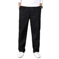 thumbnail image 1 of WREESH Men's Cargo Pants Slim Solid Straight Pants Casual Outdoor Sports Overalls Pants Black, 1 of 6