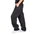 thumbnail image 1 of WREESH Men's Cargo Pants Solid Multi-Pocket Washed Overalls Outdoor Casual Pants Trousers Black, 1 of 8