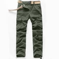 thumbnail image 1 of WREESH Men's Cargo Pants Solid Multi-Pocket Washed Overalls Outdoor Casual Pants Trousers Olive Green, 1 of 5