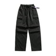 thumbnail image 1 of WREESH Men's Cargo Pants Wide Leg Sweatpants Outdoor Pants Straight-Leg Paratrooper Pants Casual Sports Pants Flat-Cut Pants Black, 1 of 6