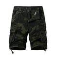 thumbnail image 1 of WREESH Men's Cargo Shorts Camouflage Shorts Casual Fashion Solid Shorts with Multi-Pocket Button Zipper Elastic Waist Shoort Shorts Olive Green, 1 of 8
