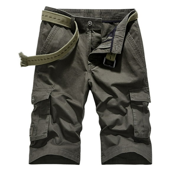 WREESH Men's Cargo Shorts Cargo Shorts Multi-Pockets Relaxed Summer Short Pants Outdoor Workout Shorts Olive Green