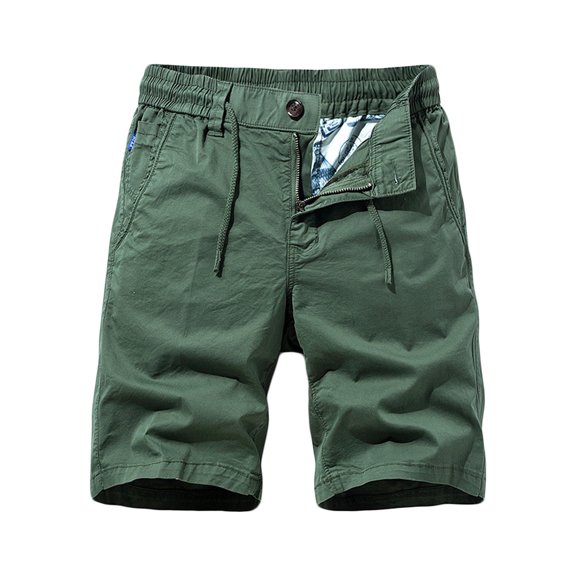 WREESH Men's Cargo Shorts Cargo Shorts Running Shorts Multiple Utility Pockets Elastic Waist Cotton Hiking Shorts Outdoor Workout Shorts Olive Green