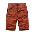 thumbnail image 1 of WREESH Men's Cargo Shorts Casual Fashion Solid Shorts with Multi-Pocket Button Zipper Short Pants Outdoor Workout Shorts Orange Red, 1 of 6