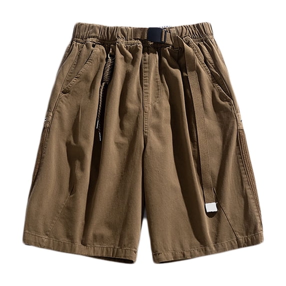 WREESH Men's Cargo Shorts Casual Fashion Sports Stretch Breathable Side Pocket Sweatshorts Outdoor Workout Shorts Coffee