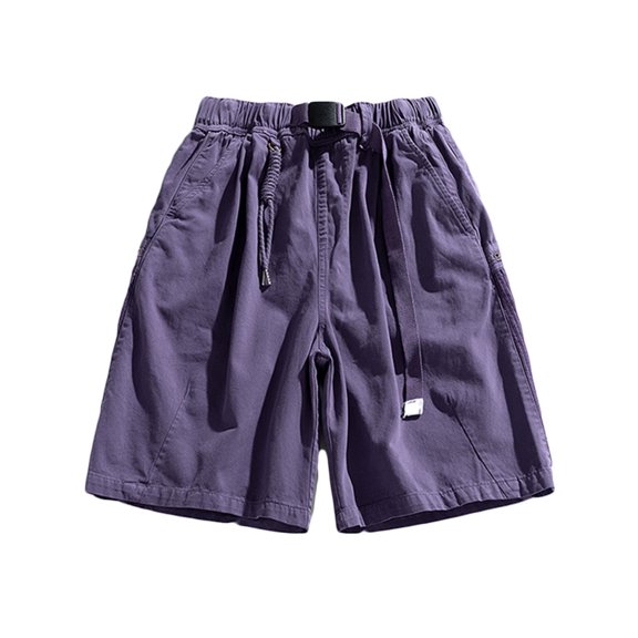 WREESH Men's Cargo Shorts Casual Fashion Sports Stretch Breathable Side Pocket Sweatshorts Outdoor Workout Shorts Misty Purple