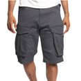 thumbnail image 1 of WREESH Men's Cargo Shorts Casual Pure Color Outdoors Pocket Work Trouser Cargo Shorts Pant Outdoor Hiking Shorts Dark Gray, 1 of 6