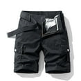 thumbnail image 1 of WREESH Men's Cargo Shorts Plus Size Cargo Shorts Multi-Pockets Relaxed Summer Beach Short Pants Outdoor Workout Shorts Black, 1 of 5