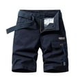 thumbnail image 1 of WREESH Men's Cargo Shorts Plus Size Cargo Shorts Multi-Pockets Relaxed Summer Beach Short Pants Outdoor Workout Shorts Dark Blue, 1 of 5