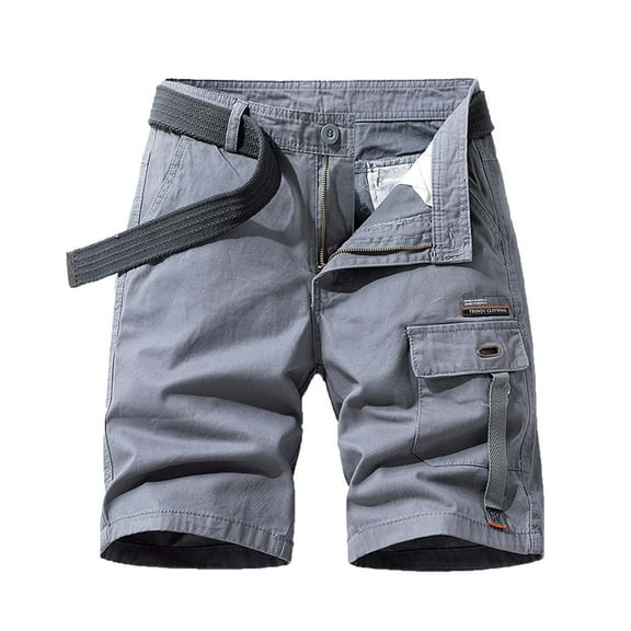 WREESH Men's Cargo Shorts Plus Size Cargo Shorts Multi-Pockets Relaxed Summer Beach Short Pants Outdoor Workout Shorts Gray