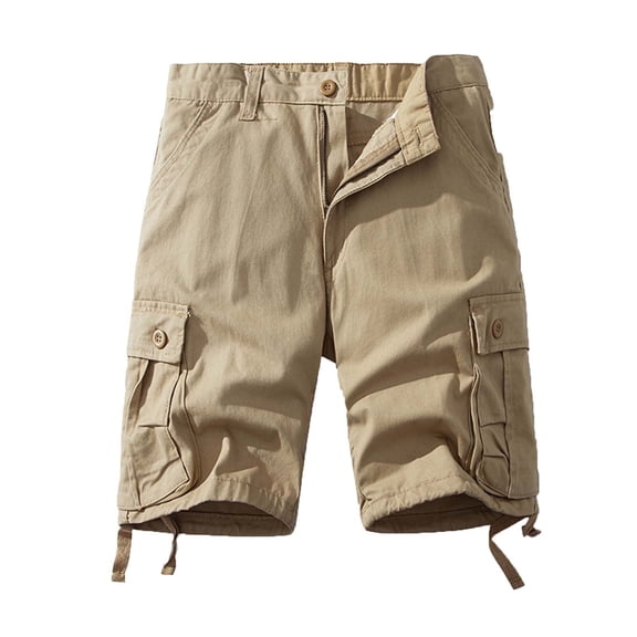 WREESH Men's Cargo Shorts Plus Size Cargo Shorts Multi-Pockets Relaxed Summer Beach Short Pants Outdoor Workout Shorts Khaki