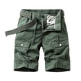 thumbnail image 1 of WREESH Men's Cargo Shorts Plus Size Cargo Shorts Multi-Pockets Relaxed Summer Beach Short Pants Outdoor Workout Shorts Olive Green, 1 of 5
