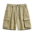 thumbnail image 1 of WREESH Men's Cargo Shorts Sports Csaual Elastic Waist Multi-Pockets Relaxed Summer Short Pants Outdoor Workout Shorts Khaki, 1 of 8